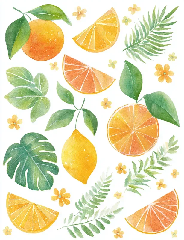Citrus And Fruit Harvest Clipart Kits