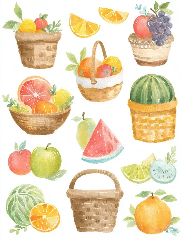 Citrus And Fruit Harvest Clipart Kits