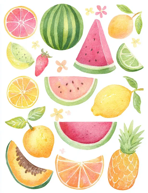 Citrus And Fruit Harvest Clipart Kits