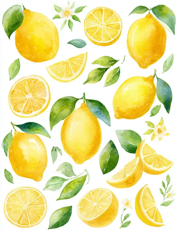 Citrus And Fruit Harvest Clipart Kits