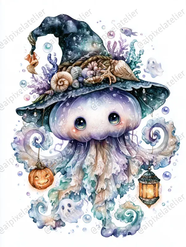 Haunted Ocean Halloween Cliparts