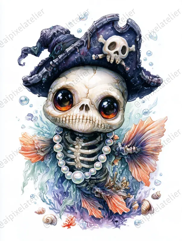 Haunted Ocean Halloween Cliparts