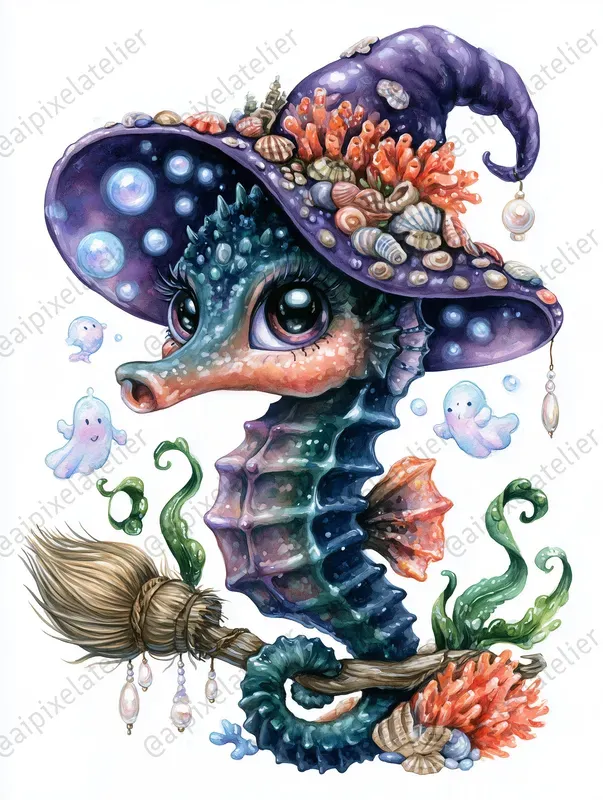 Haunted Ocean Halloween Cliparts