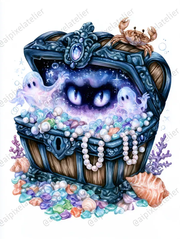 Haunted Ocean Halloween Cliparts