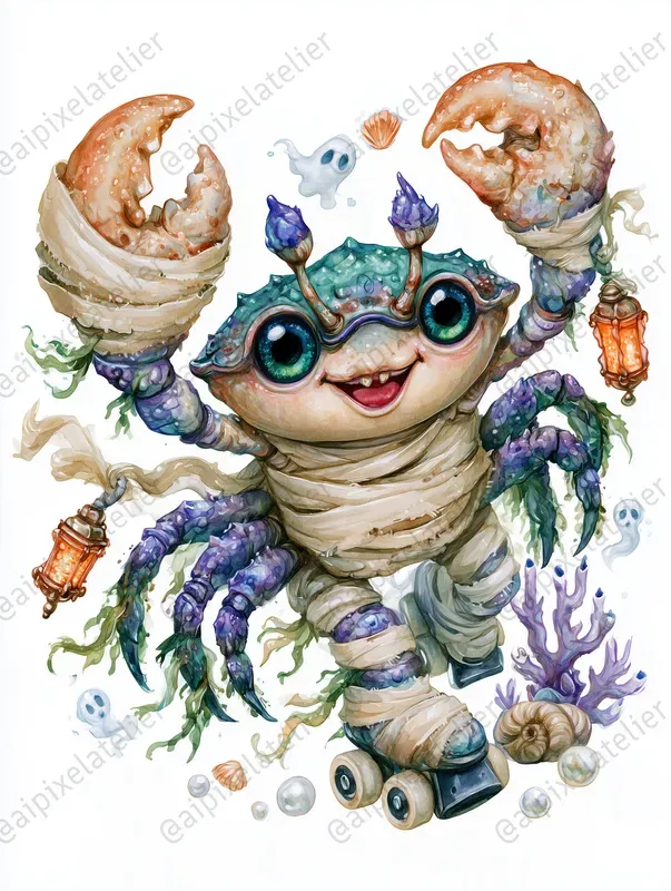 Haunted Ocean Halloween Cliparts