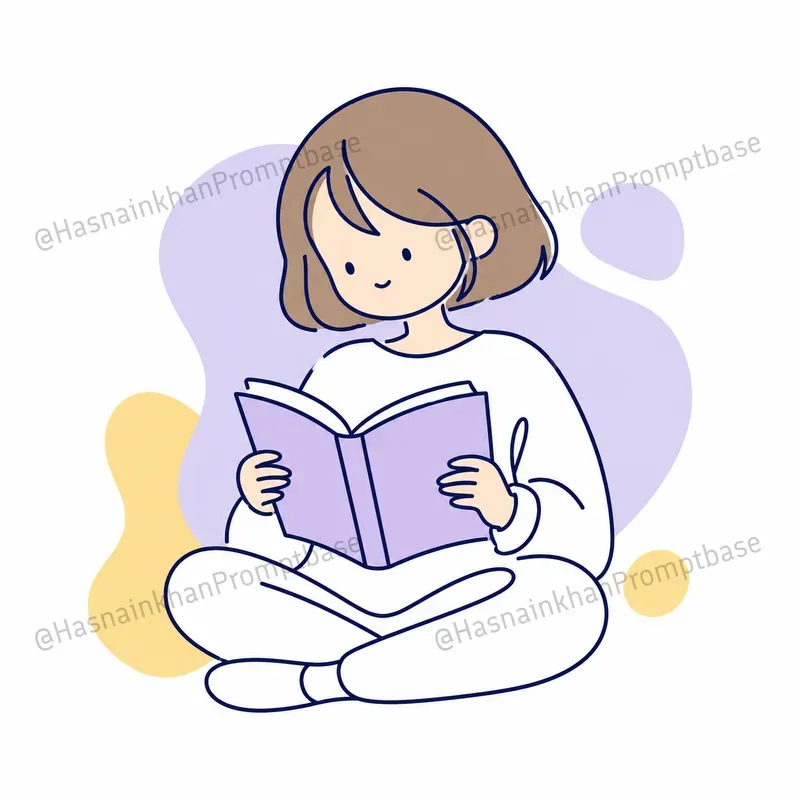 Minimalist Line Art Girl Characters