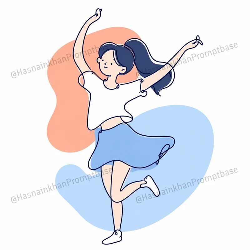 Minimalist Line Art Girl Characters