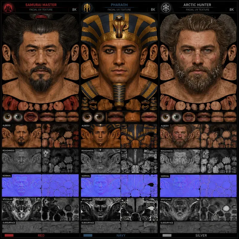 Game Face Uv Texture Atlas Packs