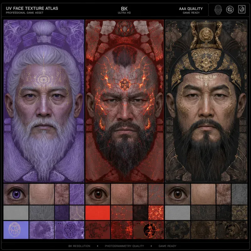 Game Face Uv Texture Atlas Packs