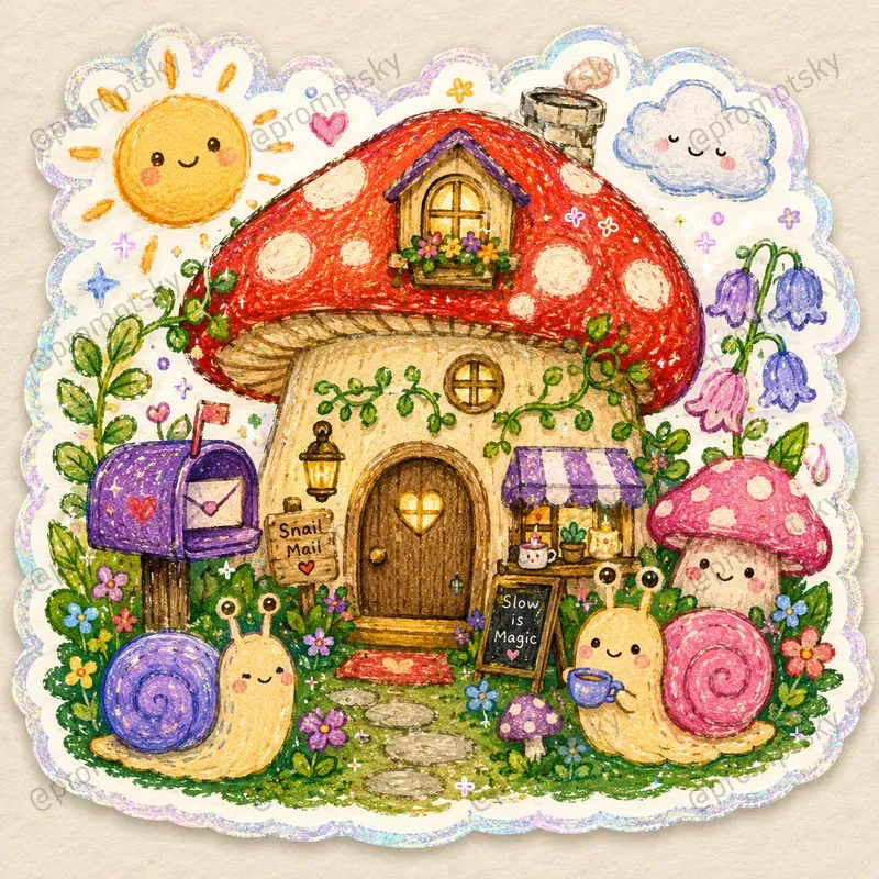 Kawaii Crayon Sticker Art
