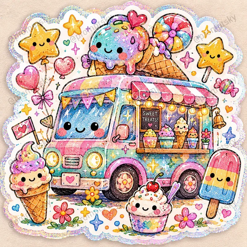Kawaii Crayon Sticker Art
