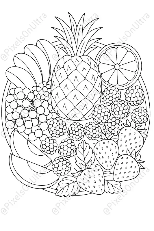 Feast Food Platter Coloring Book Pages