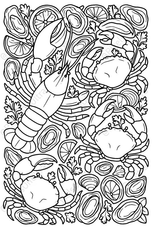 Feast Food Platter Coloring Book Pages