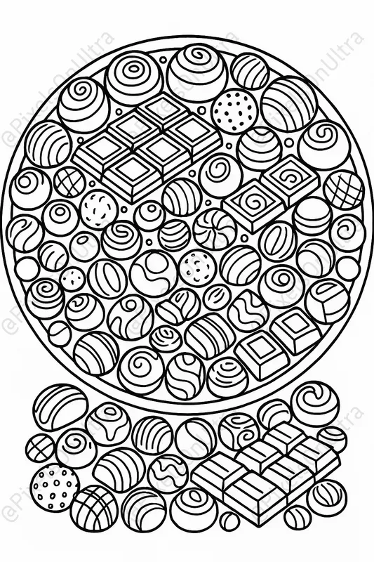 Feast Food Platter Coloring Book Pages