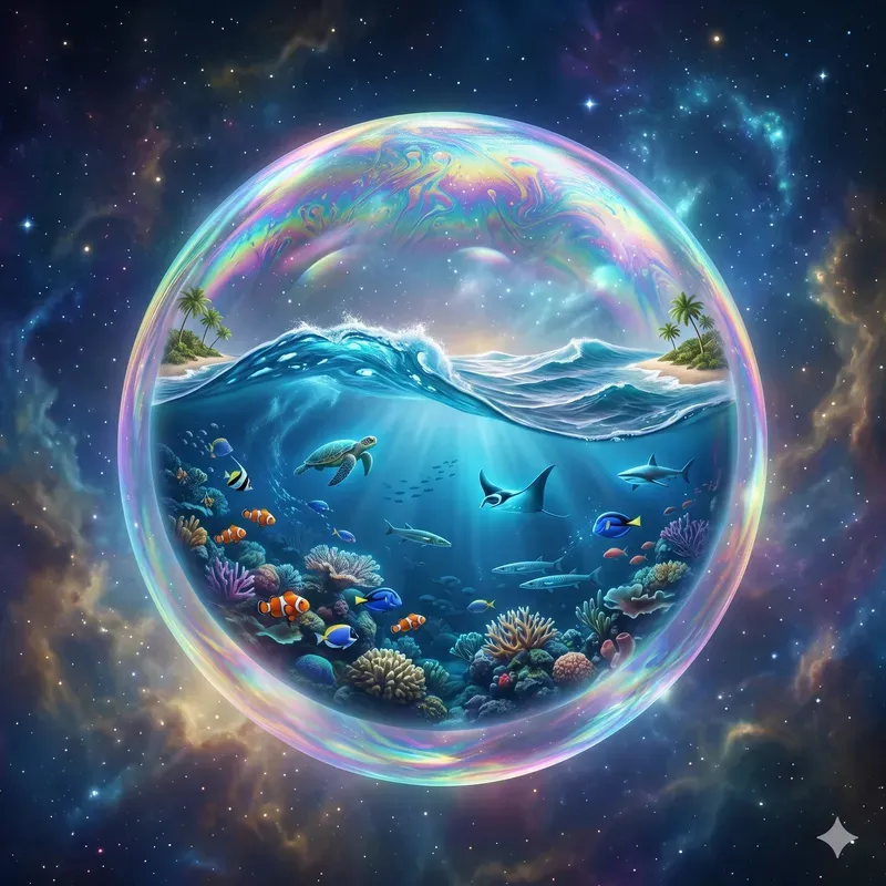 Luminous Bubble Metropolis Worlds