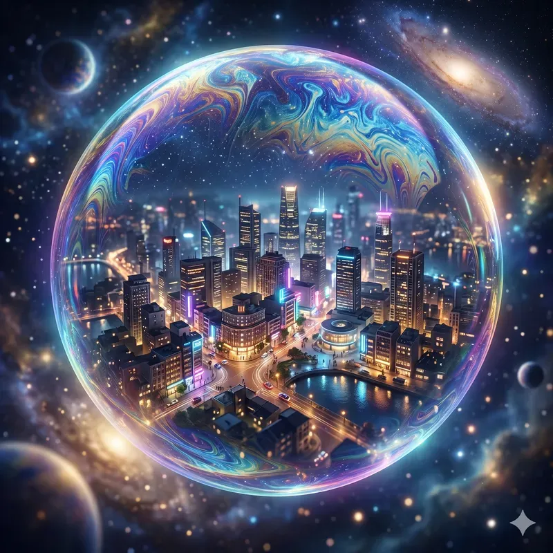 Luminous Bubble Metropolis Worlds