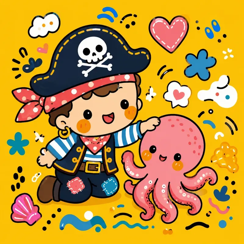 Cute Kawaii Doodle Characters