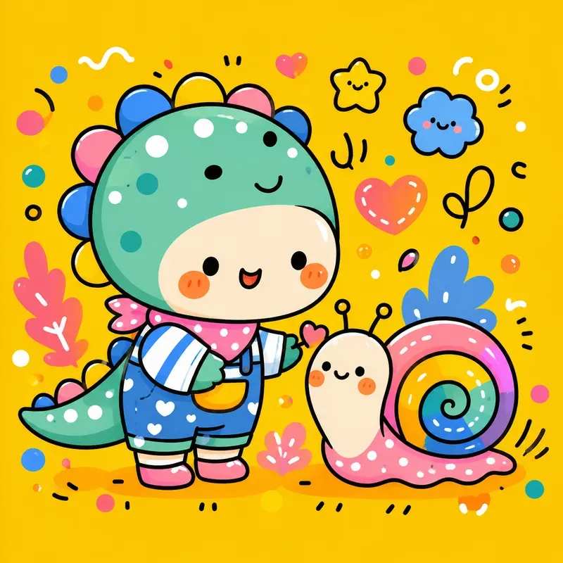 Cute Kawaii Doodle Characters