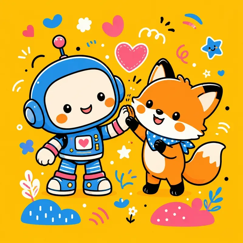 Cute Kawaii Doodle Characters