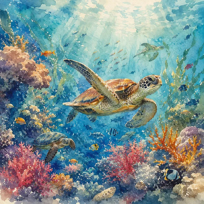 Painterly Watercolor Scenes
