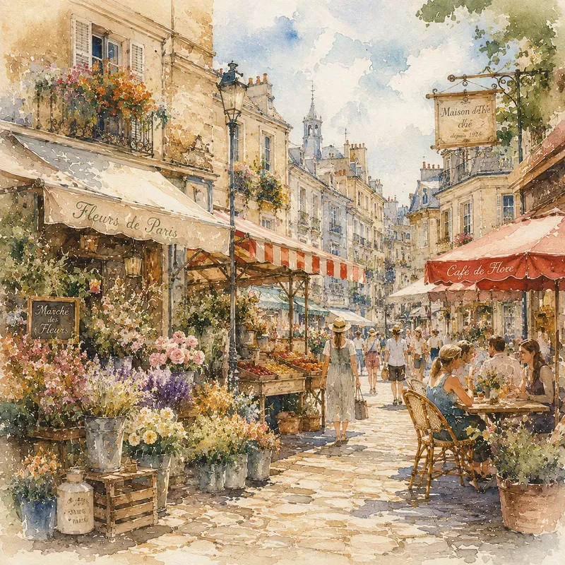 Painterly Watercolor Scenes
