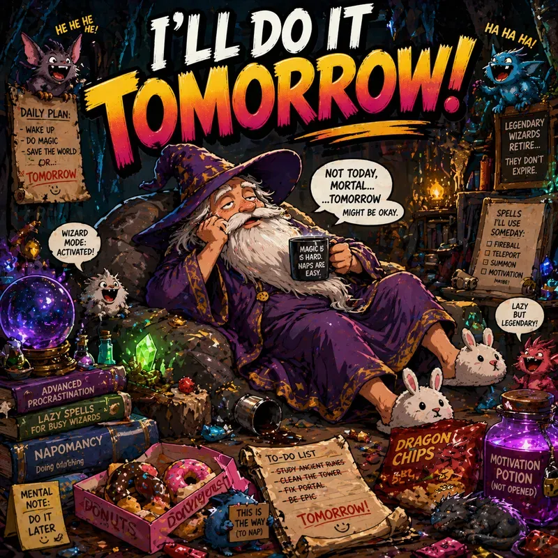 Lazy Tomorrow Meme Illustration Packs