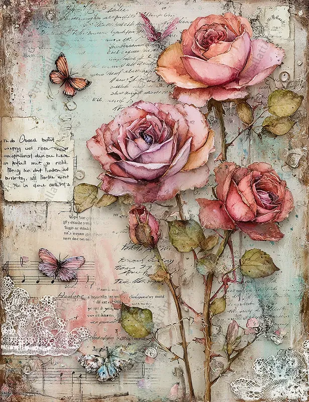 Soft Spring Art Junk Journal Ephemera
