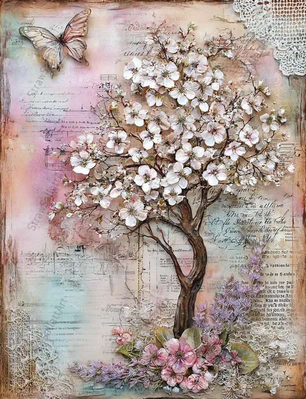 Soft Spring Art Junk Journal Ephemera