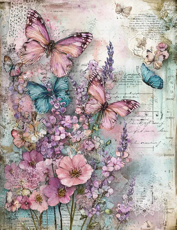 Soft Spring Art Junk Journal Ephemera