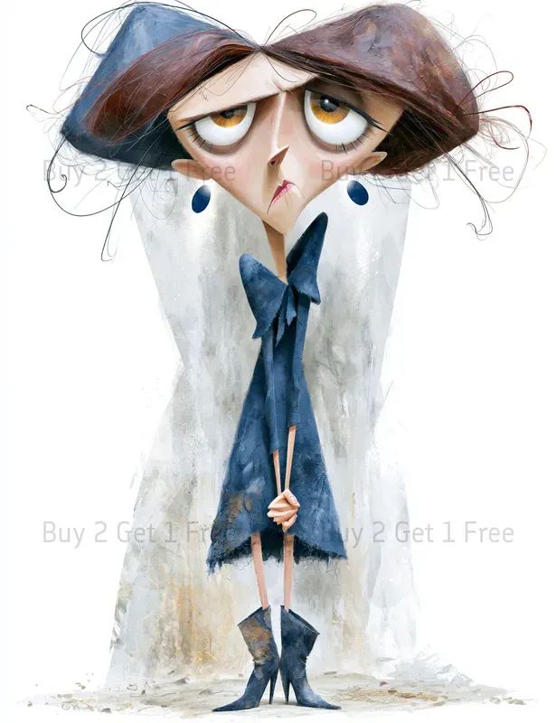 Whimsical Gothic Character Clipart Prints