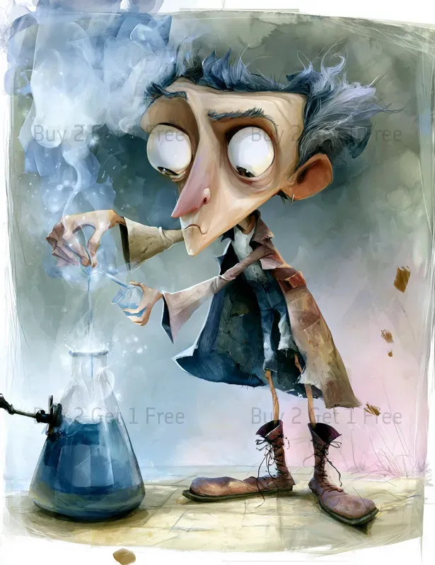 Whimsical Gothic Character Clipart Prints