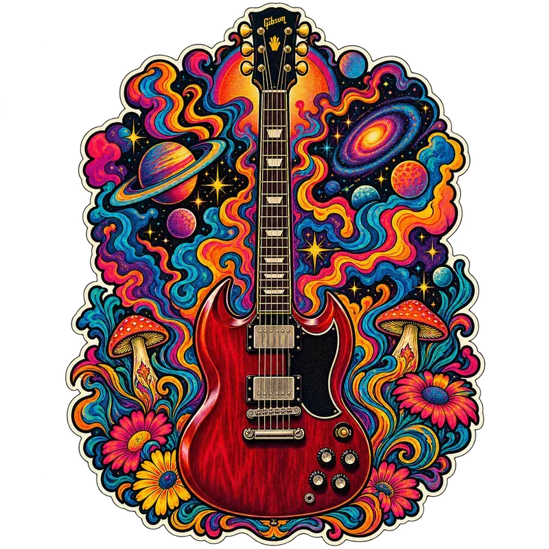 Retro Groovy 70s Psychedelic Sticker Sets