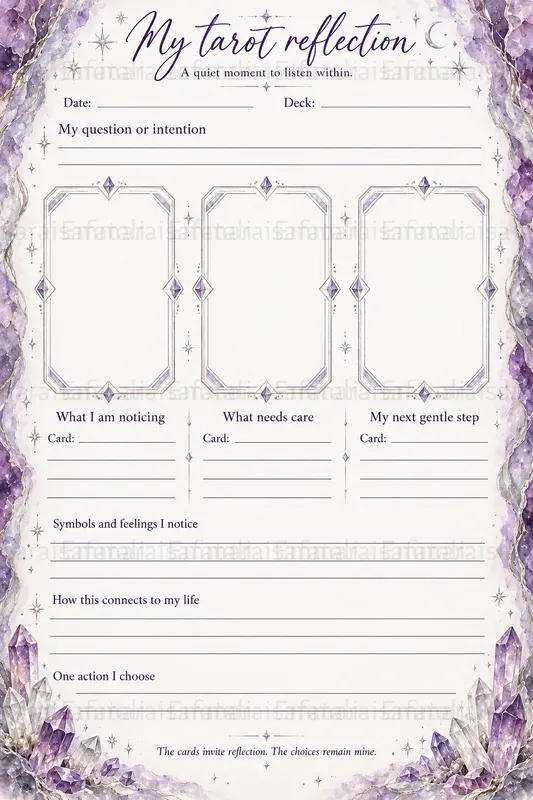 Amethyst Tarot Journal Pages Generator