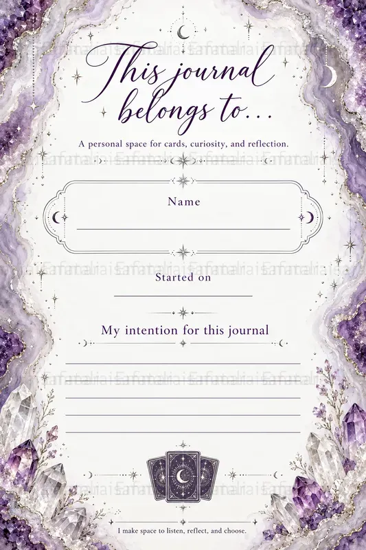 Amethyst Tarot Journal Pages Generator