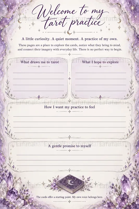 Amethyst Tarot Journal Pages Generator
