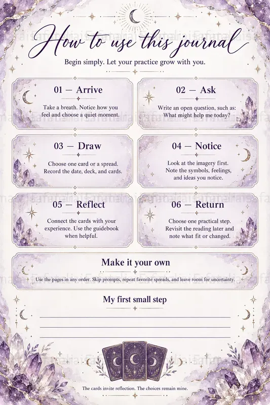 Amethyst Tarot Journal Pages Generator