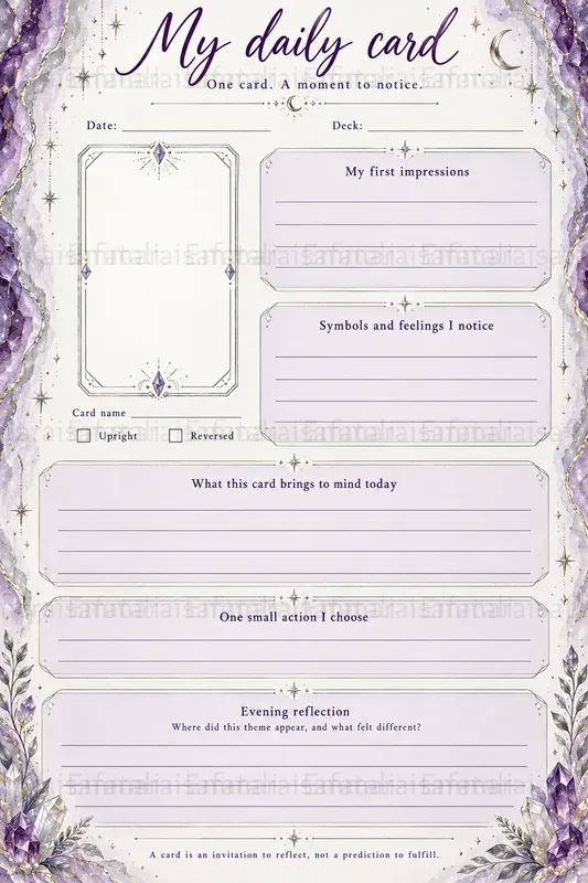Amethyst Tarot Journal Pages Generator