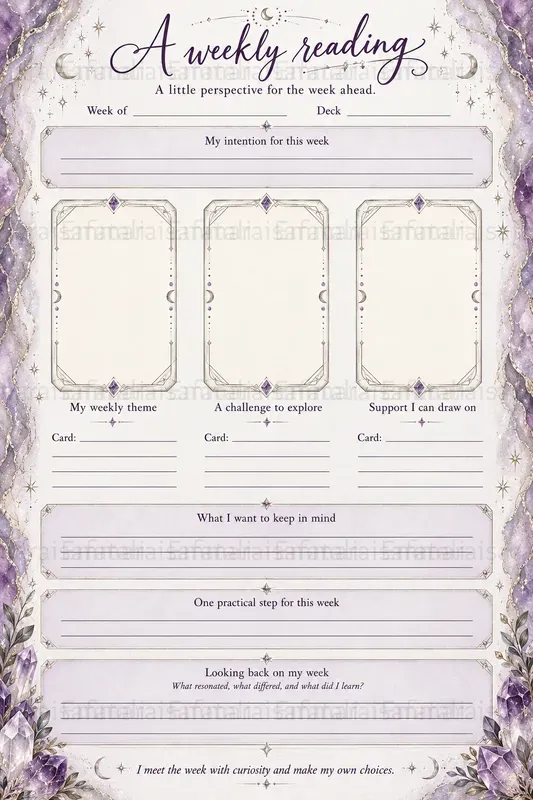 Amethyst Tarot Journal Pages Generator