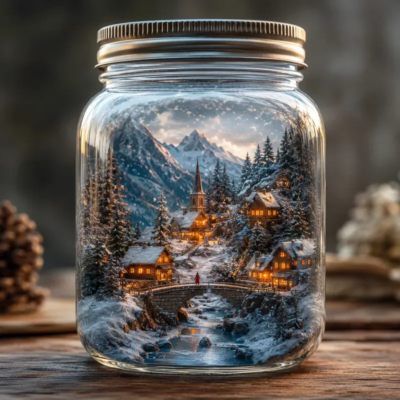 Miniature Worlds In Jars