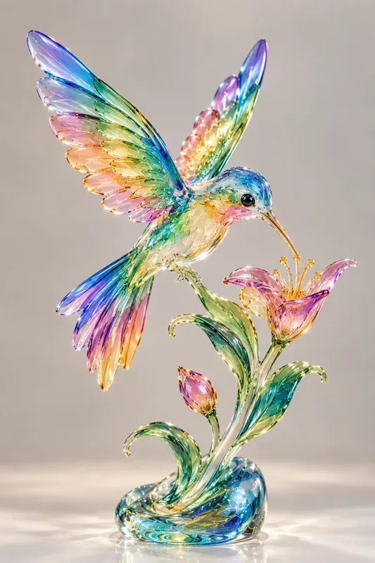Colorful Glass 3D Character Sculptures