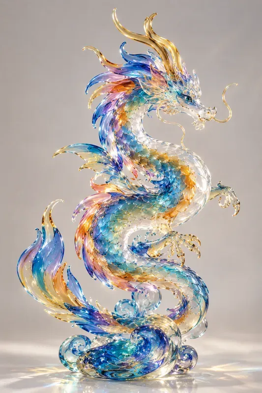 Colorful Glass 3D Character Sculptures