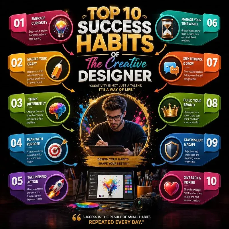 Bold Success Habit Infographics