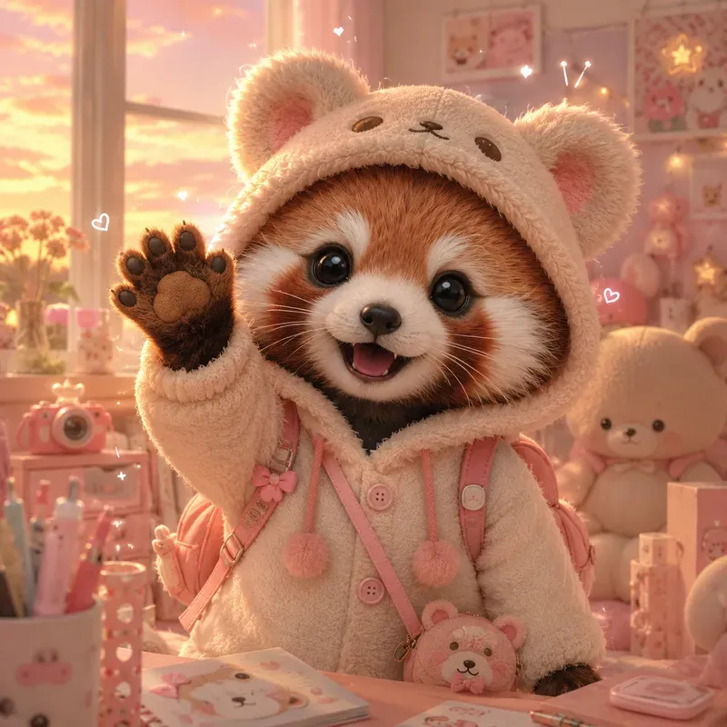 Whimsical Kawaii Cozy Character Portraits