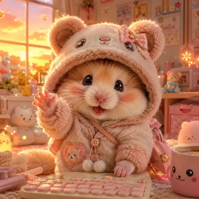 Whimsical Kawaii Cozy Character Portraits