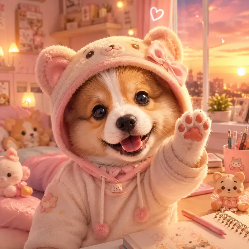 Whimsical Kawaii Cozy Character Portraits