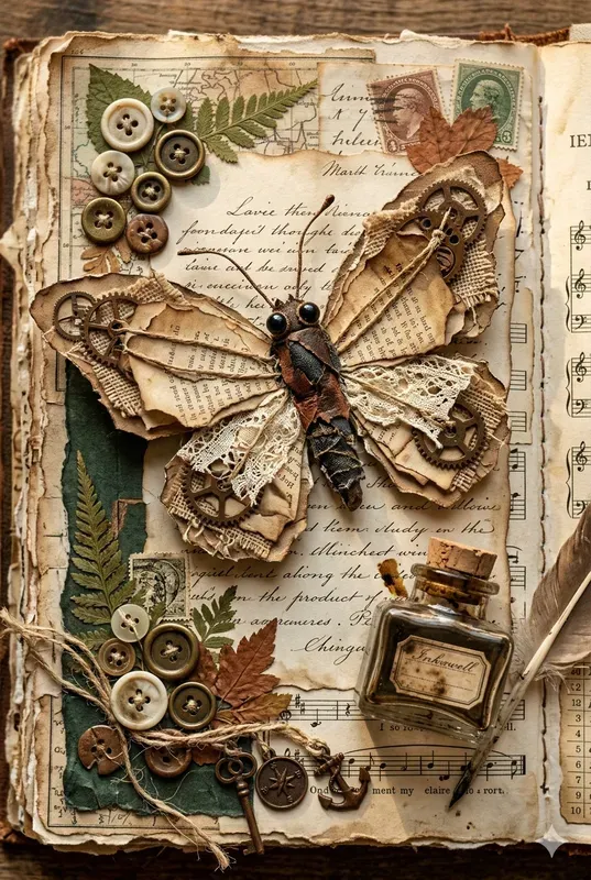 Vintage Junk Journal Collage Art