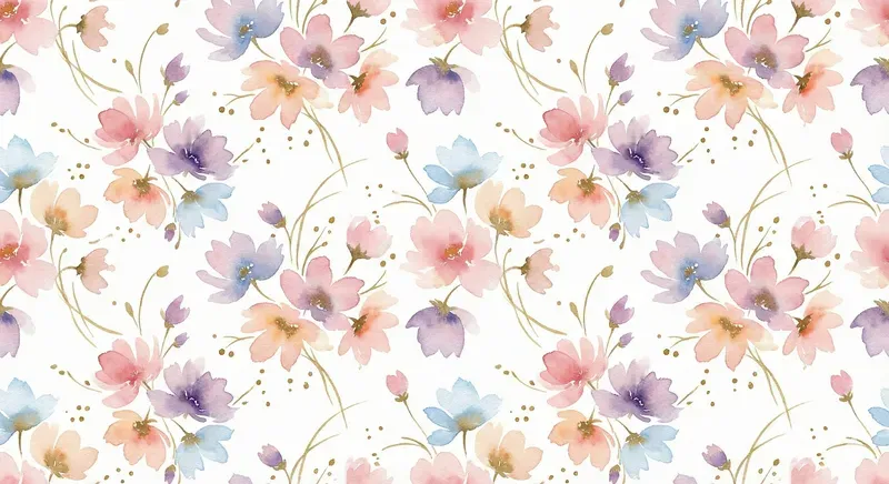 Seamless Watercolor Floral Pattern Prompts