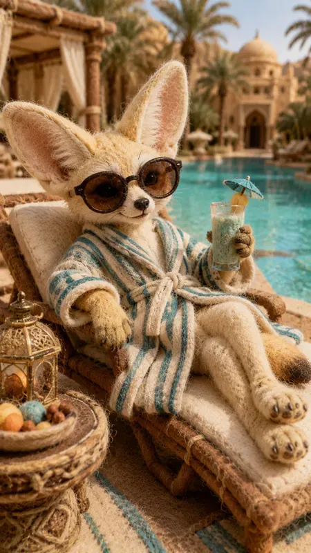 Felted Wool Characters In Desert Resorts