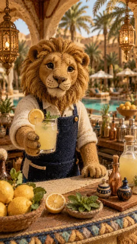 Felted Wool Characters In Desert Resorts