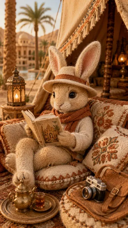 Felted Wool Characters In Desert Resorts
